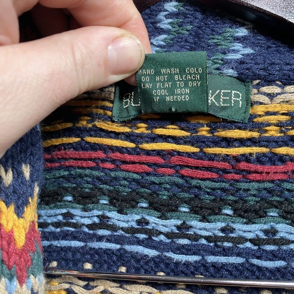 Vintage Bushwacker Ugly Christmas Sweater Cardigan Sz M Toggle Buttons - Picture 4 of 6